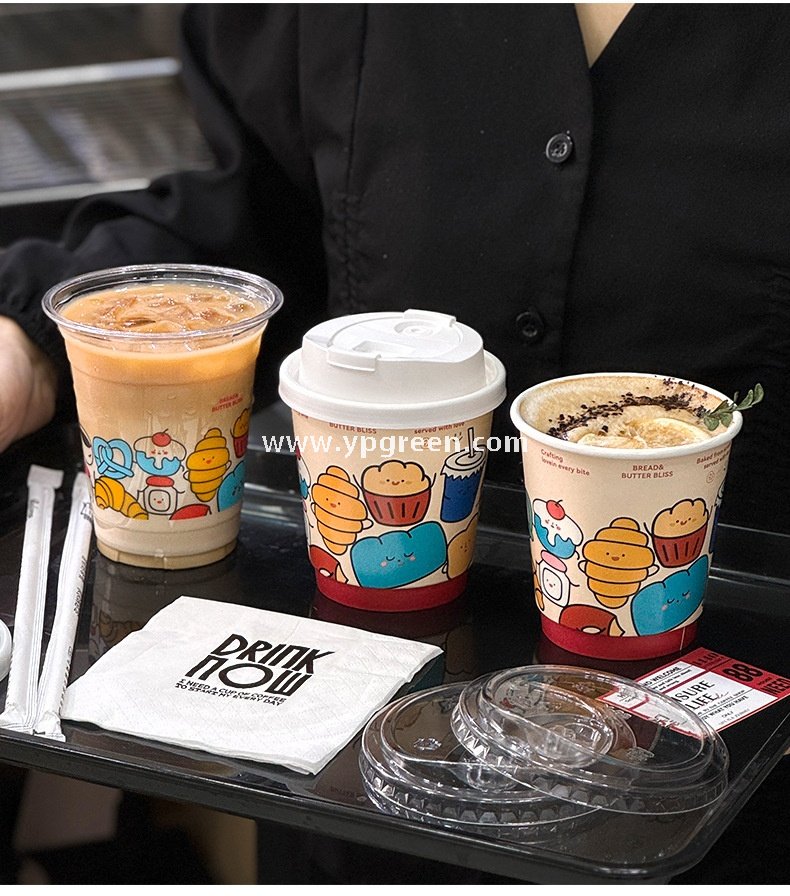 400ml PET transparent plastic cup 14oz + direct drinking lid – 9.8x6x10.7 cm Cold Beverage Takeaway Solution