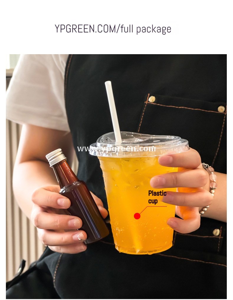 400ml PET Cold Drink Cups with Mini Liquor Bottle Lids 9.8x6x10.7 cm – 14oz Disposable Coffee Cups