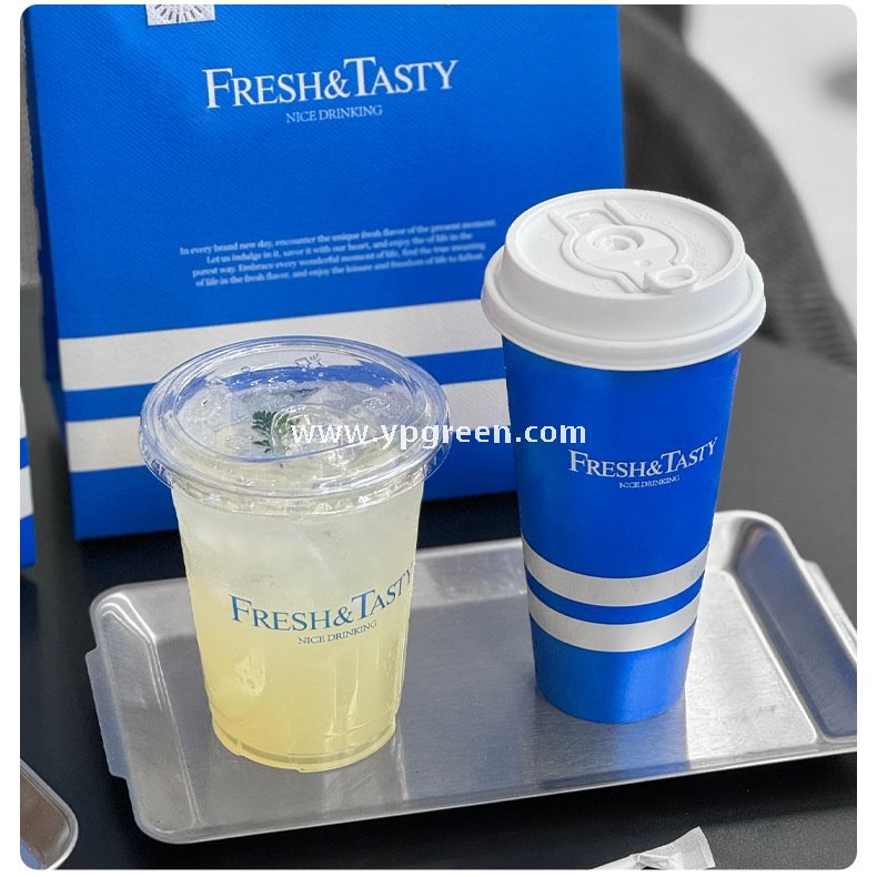 500ml Blue Metallic-Lined Plastic Cup 9x4.8x15.7cm + Leak-Resistant White Lid