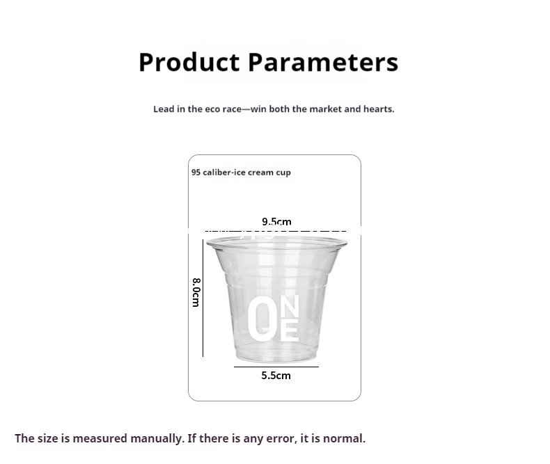 250ml Mini Clear Ice Cream Cup – 9.5×5.5×8cm Disposable Dessert Cup