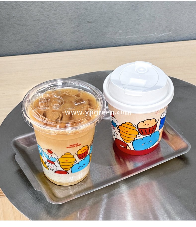 400ml PET transparent plastic cup 14oz + direct drinking lid – 9.8x6x10.7 cm Cold Beverage Takeaway Solution