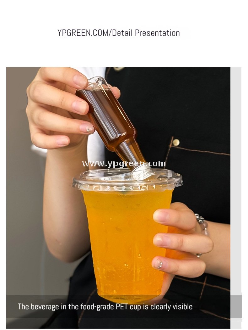 400ml PET Cold Drink Cups with Mini Liquor Bottle Lids 9.8x6x10.7 cm – 14oz Disposable Coffee Cups