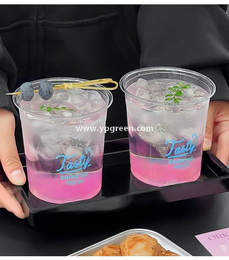 18oz 500ml PET Clear Cold Drink Cup with Custom White Paper Sleeve – 9.8x7.5x9.9cm 18oz 500ml PET Clear Cold Drink Cup with Custom White Paper Sleeve – 9.8x7.5x9.9cm