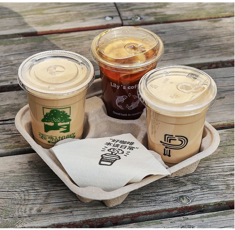 400ml PET transparent coffee cup + flat lid – 9.8x6x10.7 cm Cold Drink Plastic Cups - Packaging Sourcing Agent