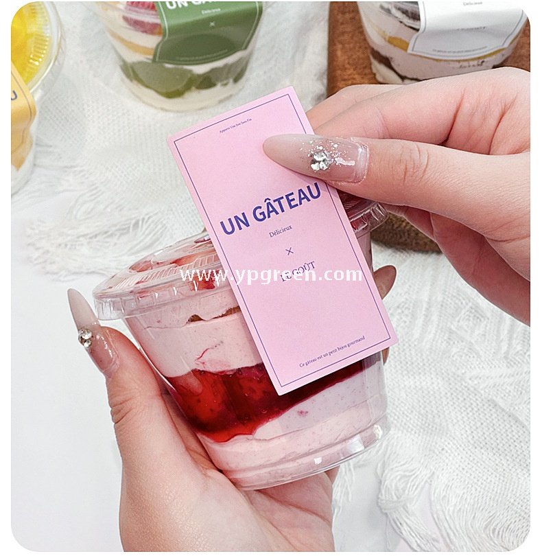 200/260ml Mini Dessert Boxes with Labels & Cups – 92x55x55/92x55x71mm Pastry Takeaway Packaging