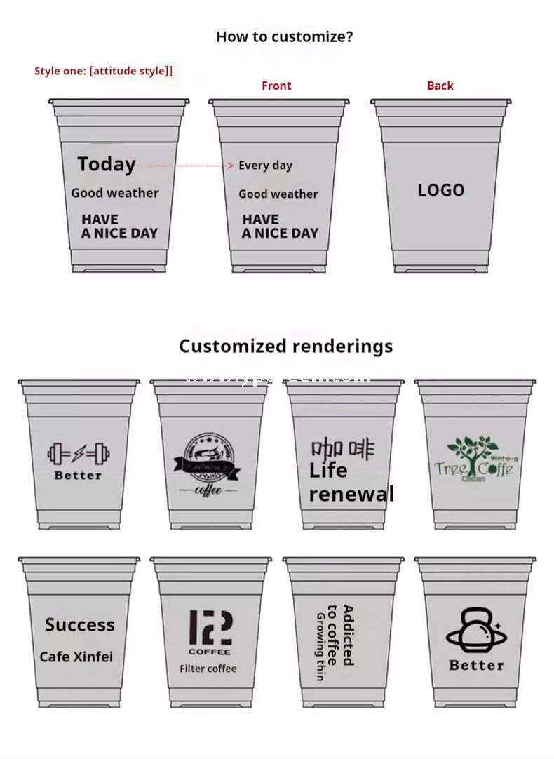 9x4.8x15.7cm Red Matte PP Cups with Lock & Lock leak-proof lid – 500ml Plastic Cups with Inner Foil