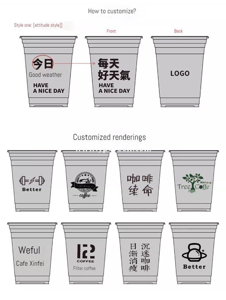400ml PET transparent plastic cup 14oz + direct drinking lid – 9.8x6x10.7 cm Cold Beverage Takeaway Solution