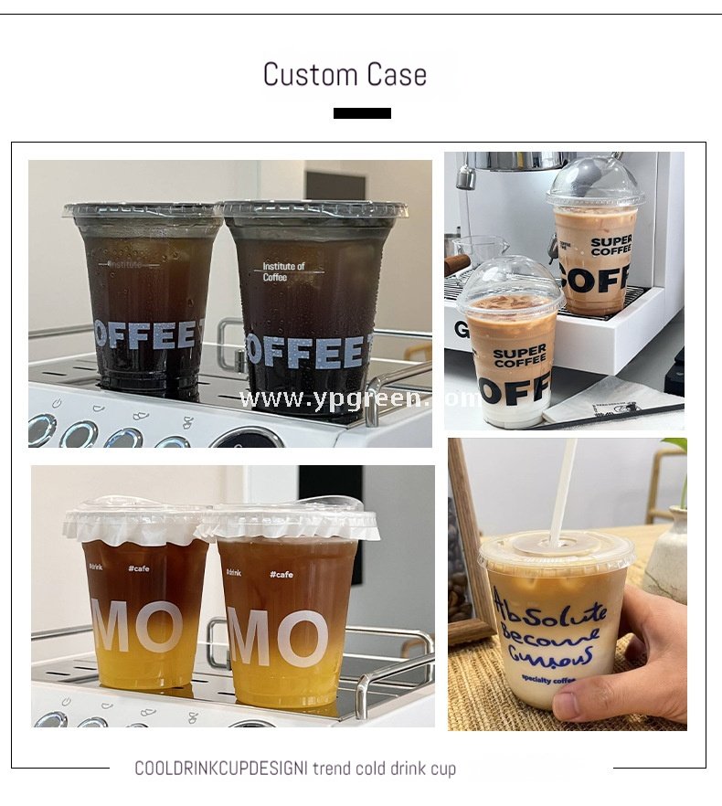 400ml PET transparent plastic cup 14oz + direct drinking lid – 9.8x6x10.7 cm Cold Beverage Takeaway Solution