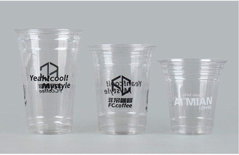 400ml PET transparent coffee cup + flat lid – 9.8x6x10.7 cm Cold Drink Plastic Cups - Packaging Sourcing Agent
