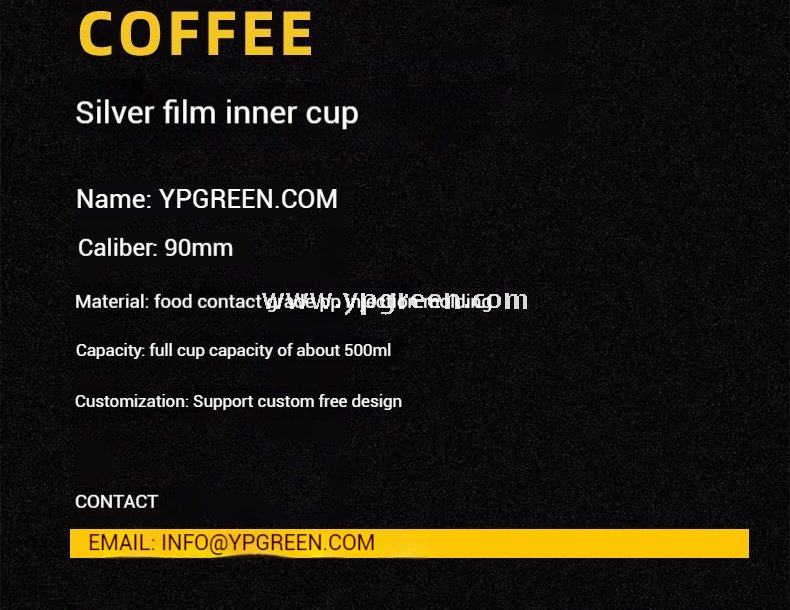 500ml Silver-Lined PP Injection Coffee Cup – 90x58x137mm Hot & Cold Use, Food Grade