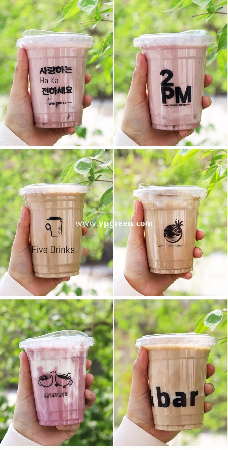 400ml PET transparent plastic cup 14oz + direct drinking lid – 9.8x6x10.7 cm Cold Beverage Takeaway Solution