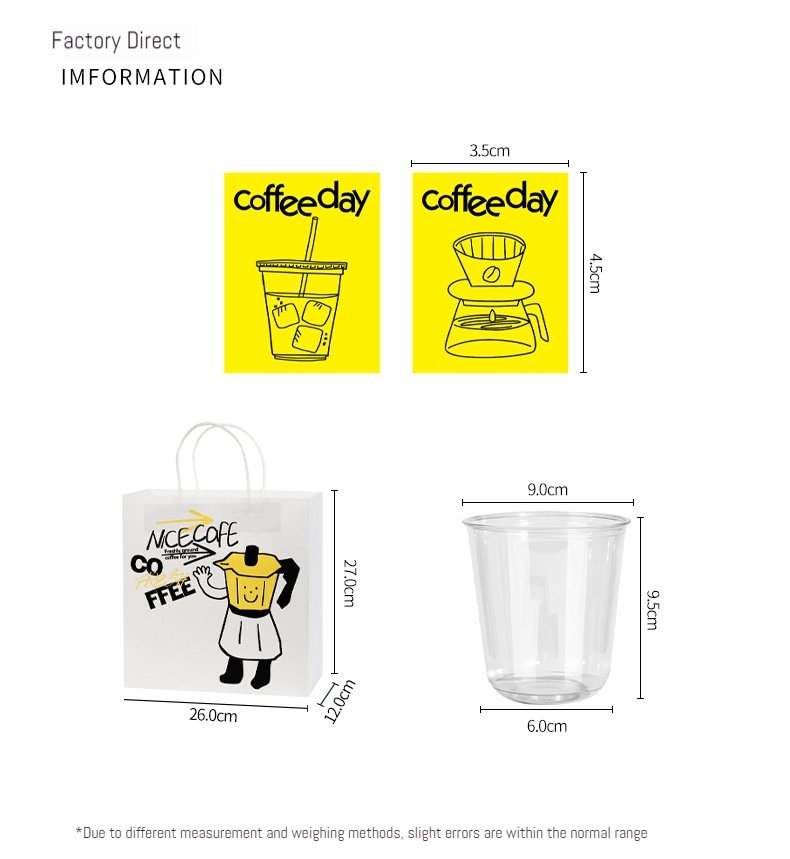 400ml cold drink U-shaped PET plastic cup without cover - 9x6x9.5cm To-Go Beverage Packaging Factory