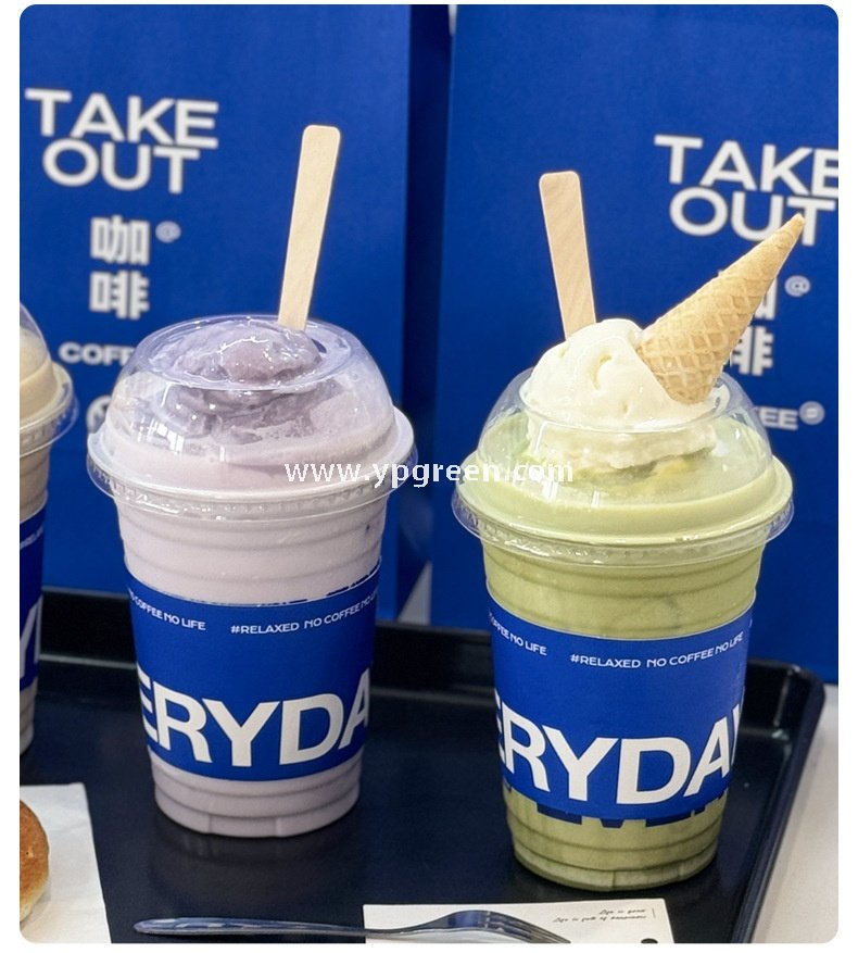 500ml Cold Drink Cup with Sleeve & Lid 9.8x6.5x12.1cm – 16oz Disposable PET Cup