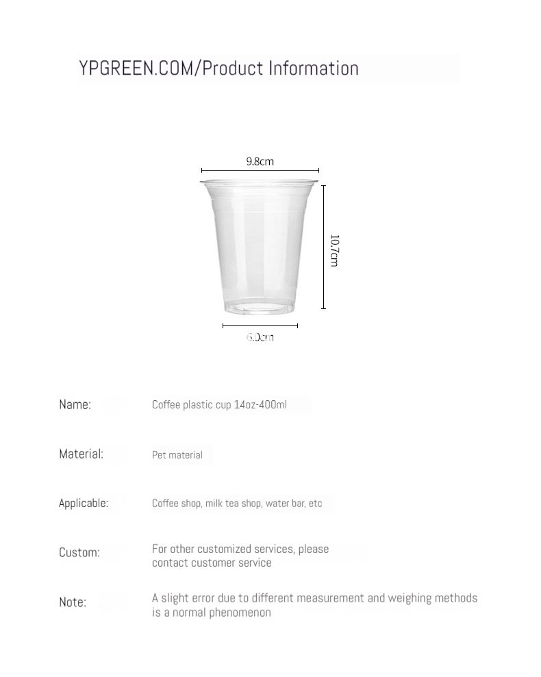 400ml PET Cold Drink Cups with Mini Liquor Bottle Lids 9.8x6x10.7 cm – 14oz Disposable Coffee Cups