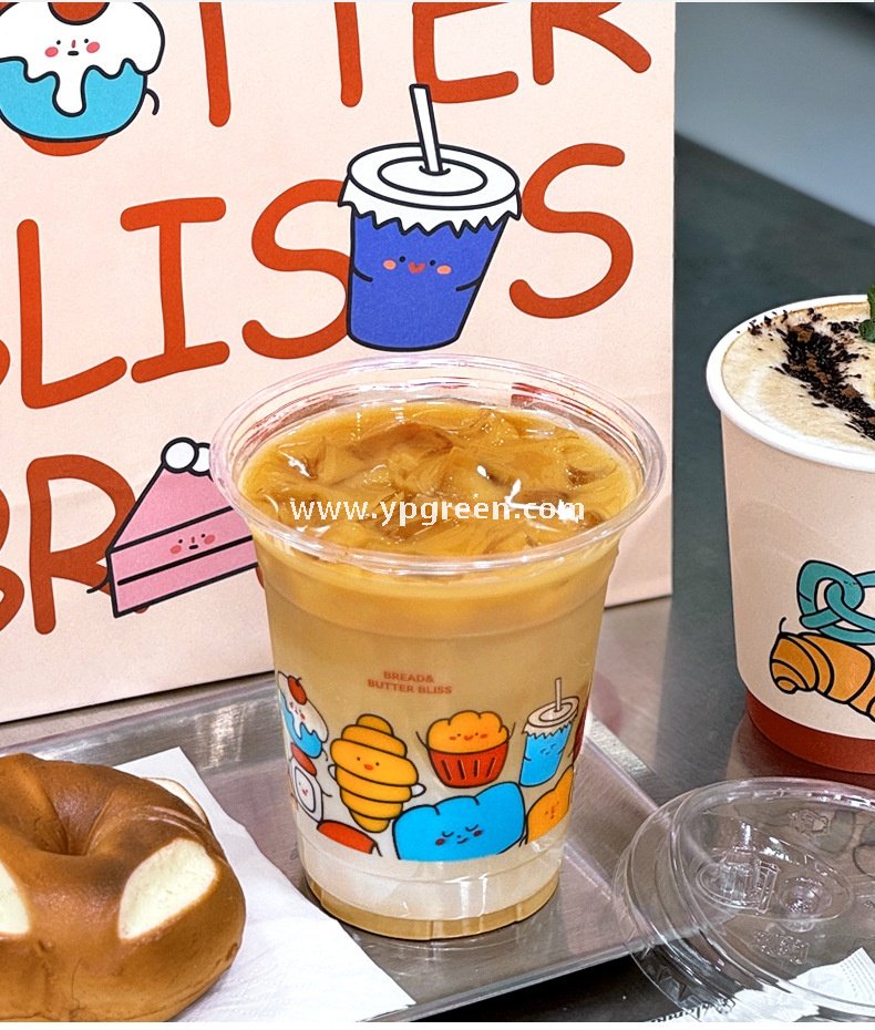 400ml PET transparent plastic cup 14oz + direct drinking lid – 9.8x6x10.7 cm Cold Beverage Takeaway Solution