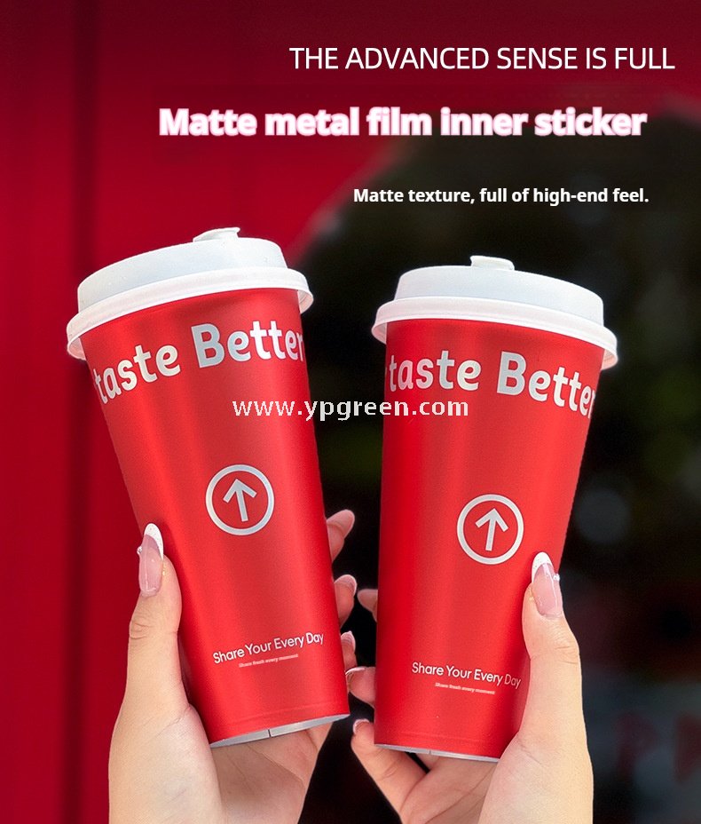 9x4.8x15.7cm Red Matte PP Cups with Lock & Lock leak-proof lid – 500ml Plastic Cups with Inner Foil