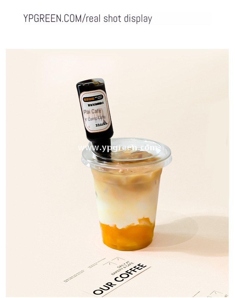 400ml PET Cold Drink Cups with Mini Liquor Bottle Lids 9.8x6x10.7 cm – 14oz Disposable Coffee Cups