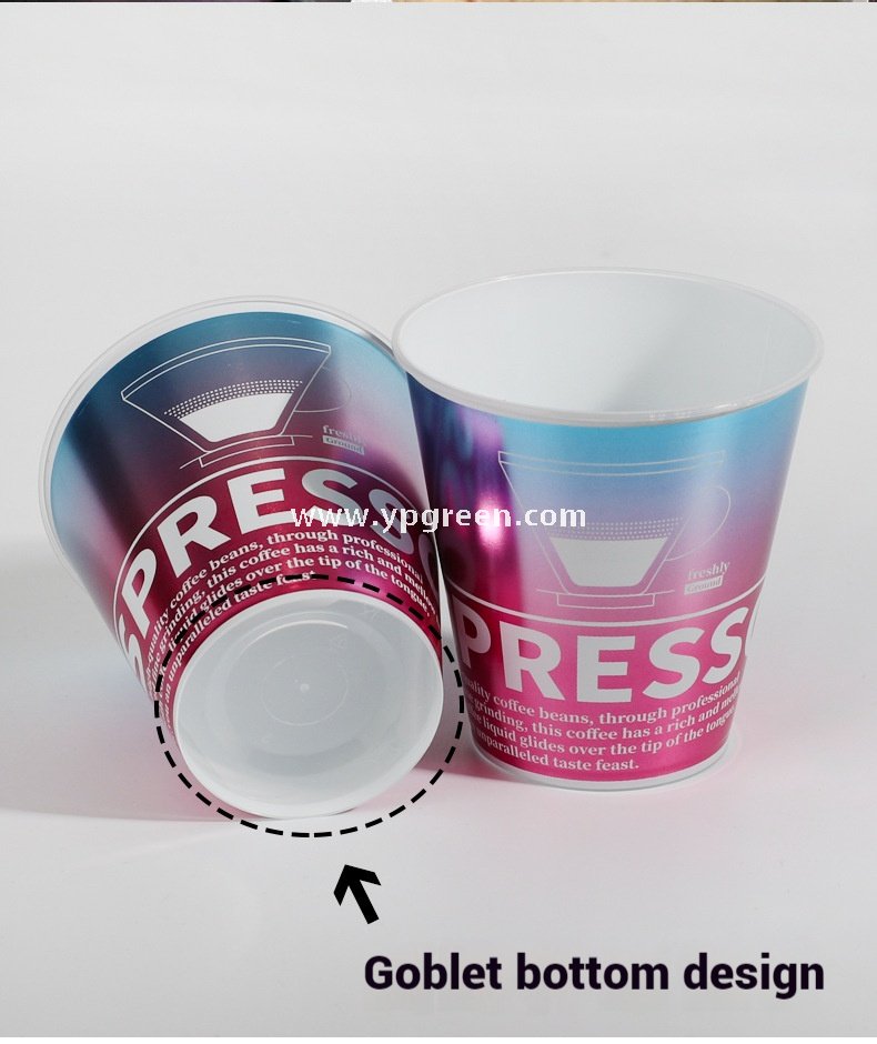 9x5.5x9.3cm Food-Safe Gradient PP Cup – 300ml Inner Film Lined Injection Drink Cup