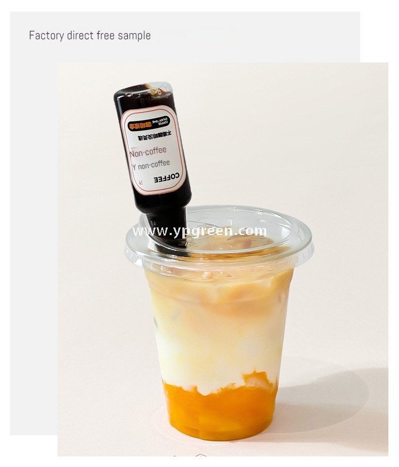 400ml PET Cold Drink Cups with Mini Liquor Bottle Lids 9.8x6x10.7 cm – 14oz Disposable Coffee Cups
