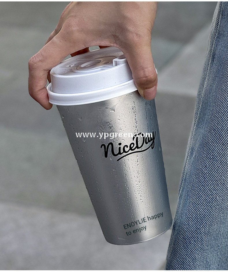 500ml Silver-Lined PP Injection Coffee Cup – 90x58x137mm Hot & Cold Use, Food Grade