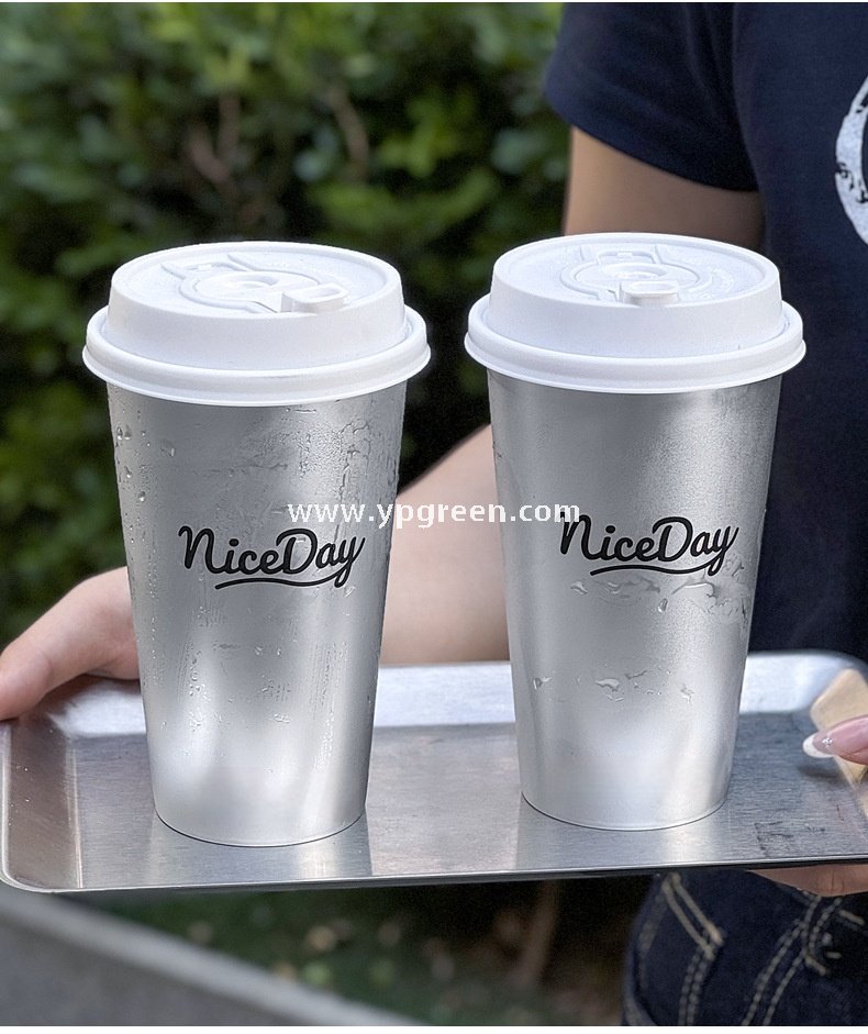 500ml Silver-Lined PP Injection Coffee Cup – 90x58x137mm Hot & Cold Use, Food Grade