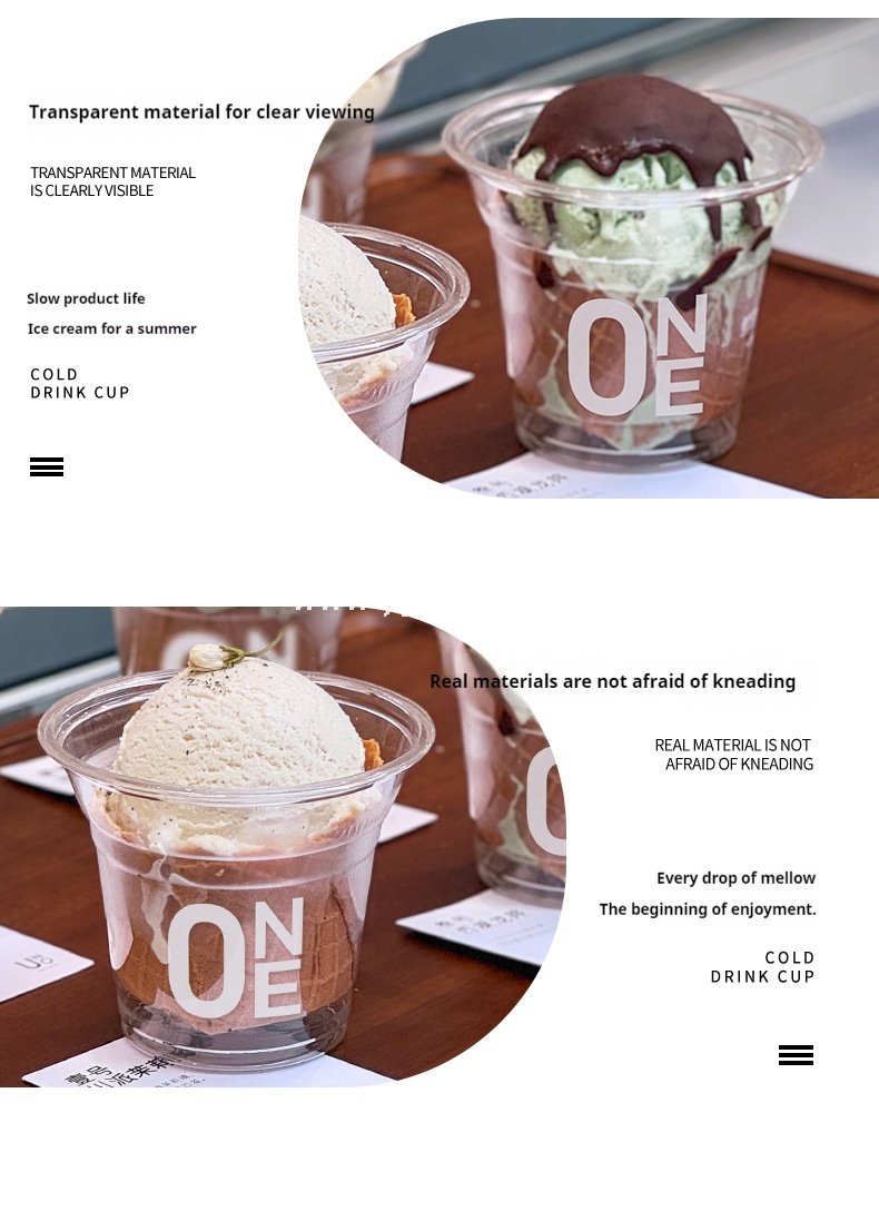 250ml Mini Clear Ice Cream Cup – 9.5×5.5×8cm Disposable Dessert Cup