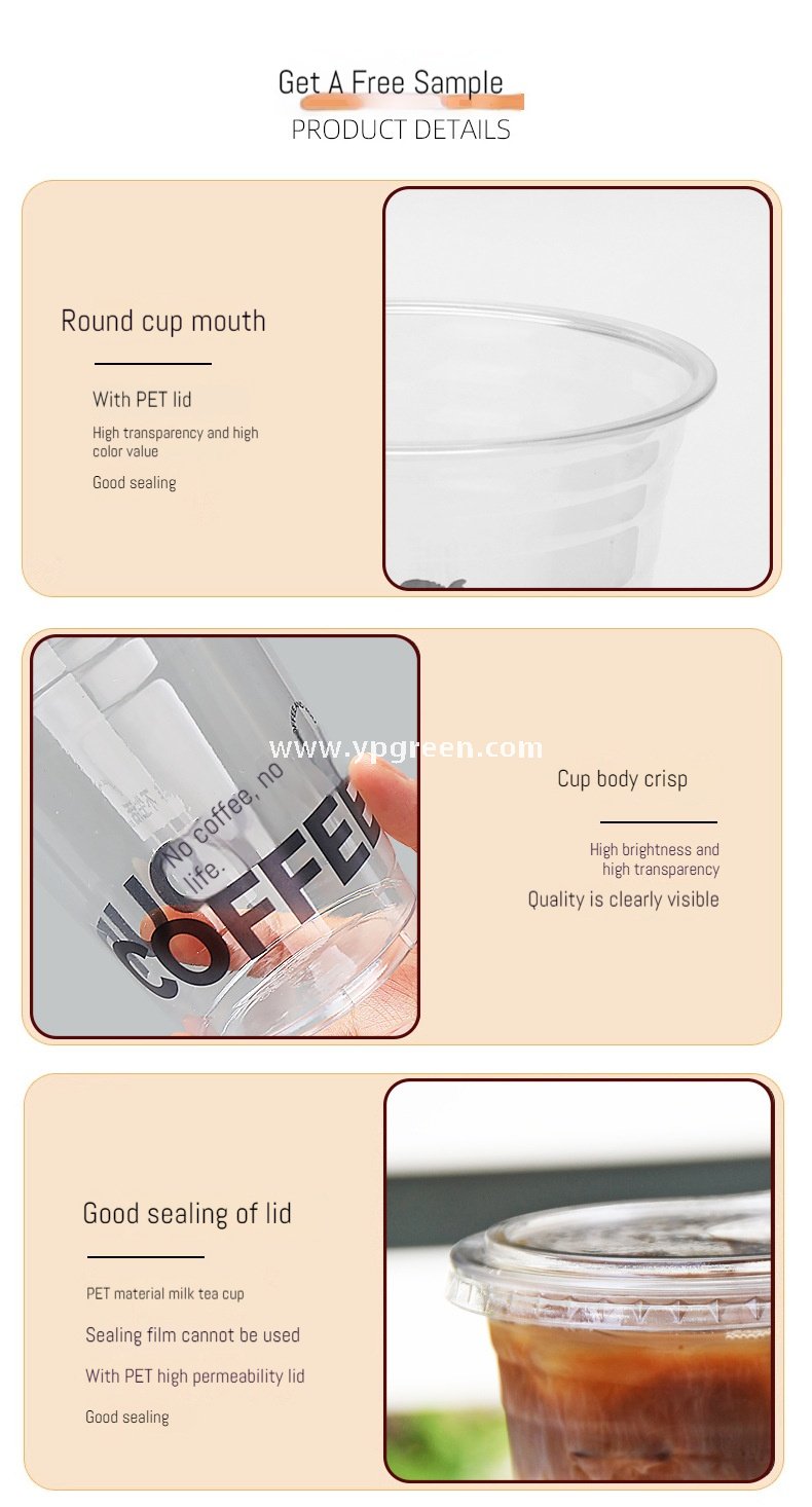 400ml Custom Logo U-Shaped Plastic Cups with 3 Different Lids – 9x6x9.5cm Disposable Cold Drink Packaging