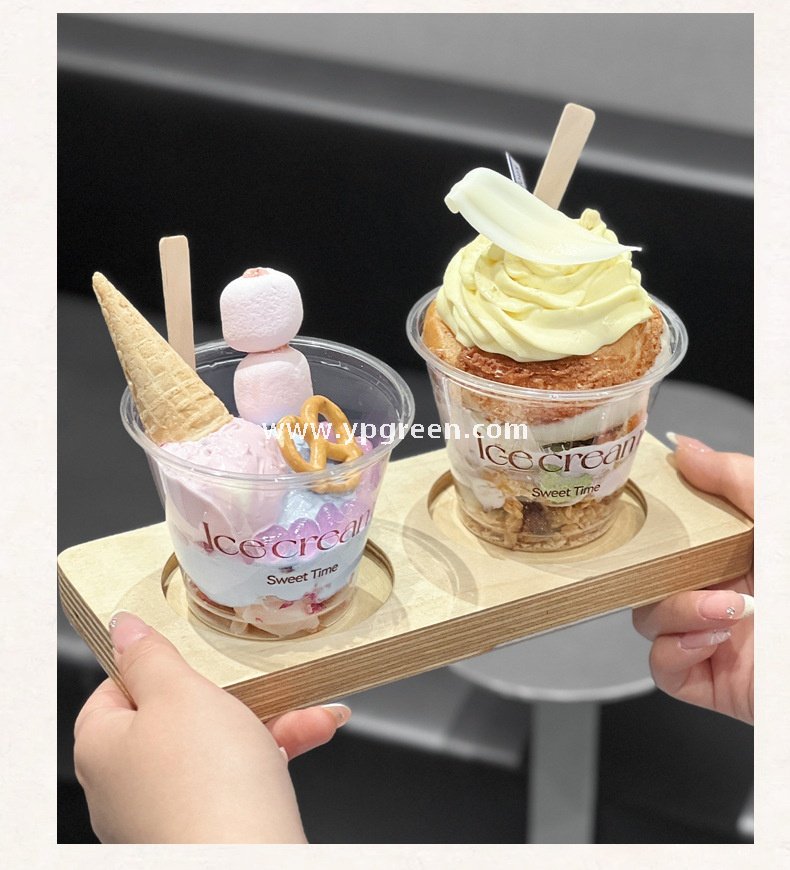 260ml PET Clear Waffle Ice Cream Cups 92x55x71 mm – 9oz Disposable Dessert Cups For Sale 260ml PET Clear Waffle Ice Cream Cups 92x55x71 mm – 9oz Disposable Dessert Cups For Sale