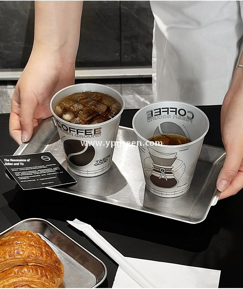 90x55x93cm Silver-Lined Hollow Design Coffee Cup – 300ml Frosted Texture Matte Cup