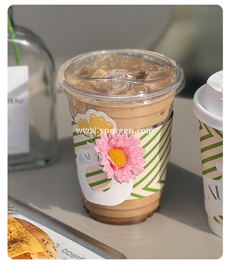 12oz / 14oz Floral Coffee Cup with Sleeve – Tulip, Sunflower & Daisy Designs