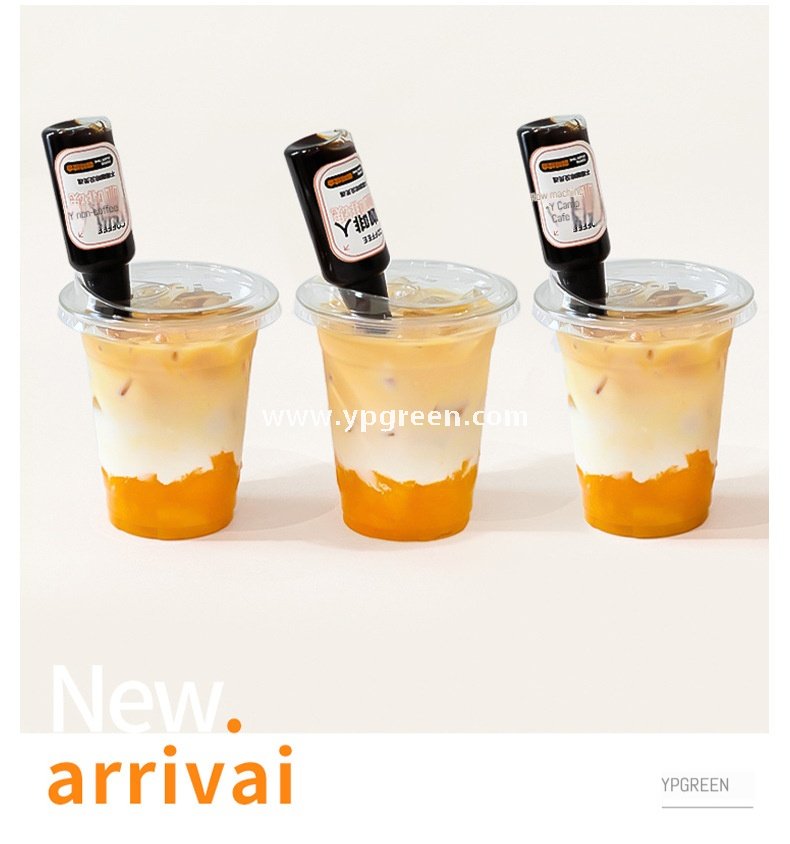 400ml PET Cold Drink Cups with Mini Liquor Bottle Lids 9.8x6x10.7 cm – 14oz Disposable Coffee Cups