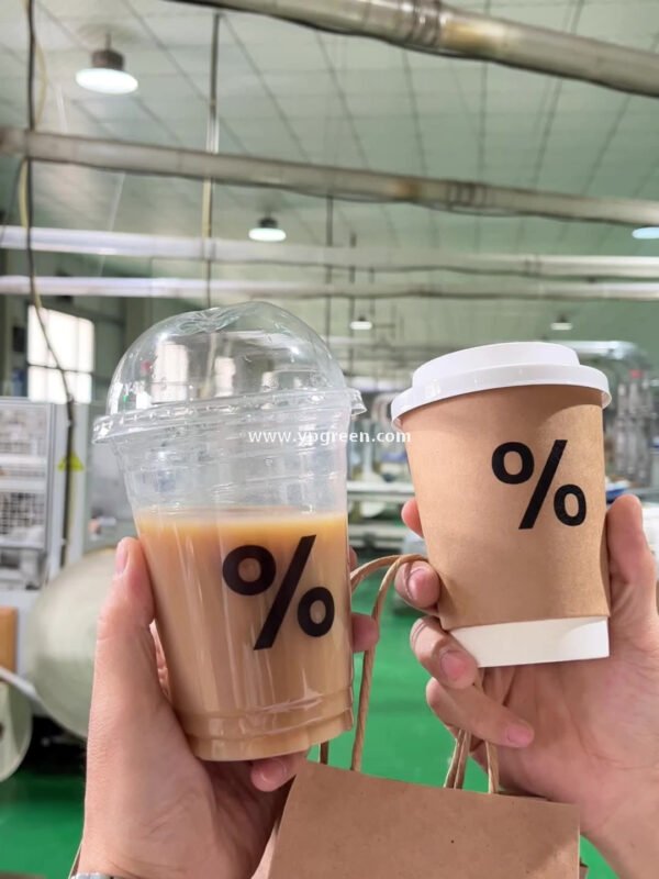 100ml / 280ml / 330ml / 380ml Kraft Coffee Cups with Lids – Thickened Disposable Paper Cups for Hot Drinks & Custom Logo