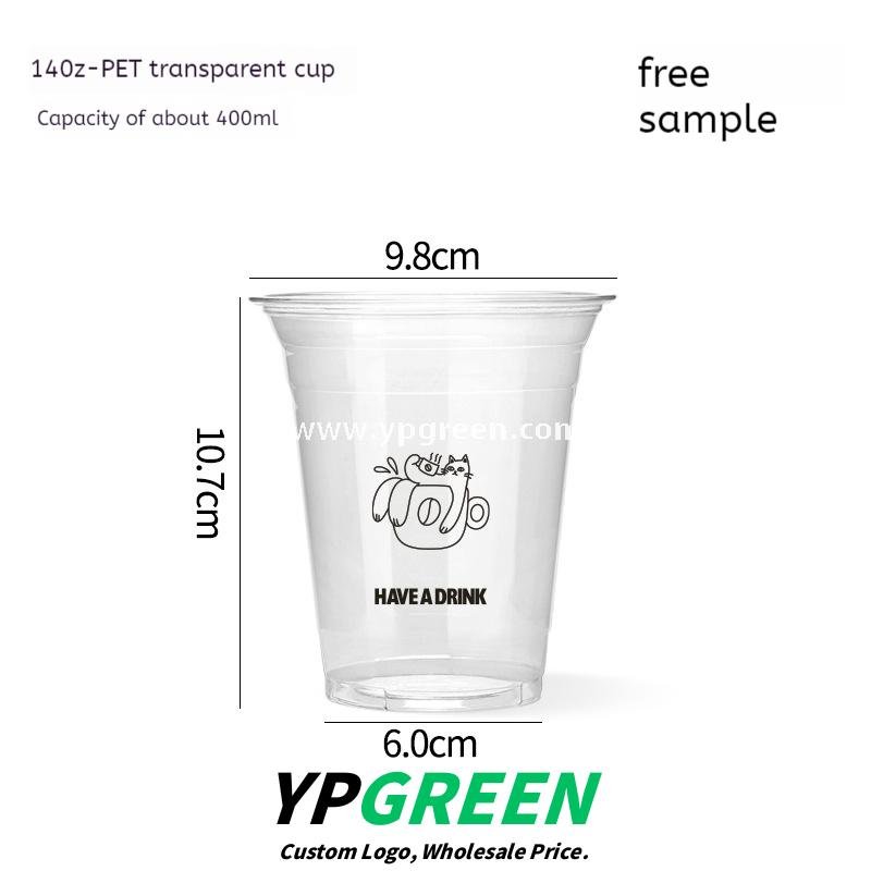 14oz Cute Cat Plastic Iced Coffee Cup with Lid 9.8x6.0x10.7cm – 400ml Latte Cup Factory