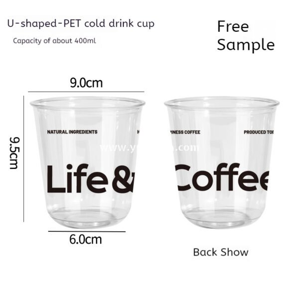 9x6x9.5cm PET Bubble Tea Cup with Lid – Game Controller Cup Holder 400ml