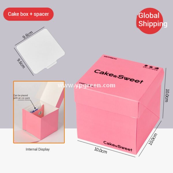 Pink Bakery Boxes for Mousse Cake & Swiss Roll – Disposable Paper Dessert Packaging with Custom Logo Option