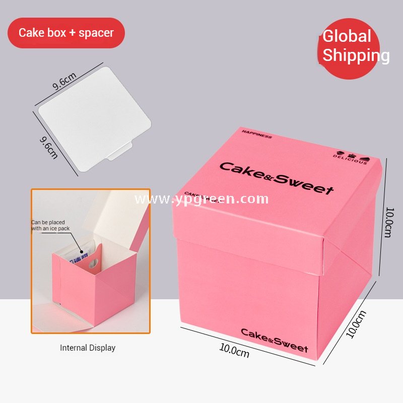 Pink Bakery Boxes for Mousse Cake & Swiss Roll – Disposable Paper Dessert Packaging with Custom Logo Option