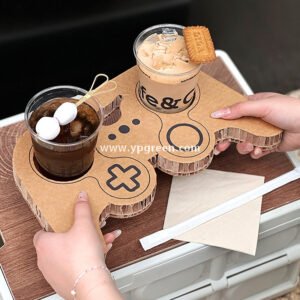 9x6x9.5cm PET Bubble Tea Cup with Lid – Game Controller Cup Holder 400ml