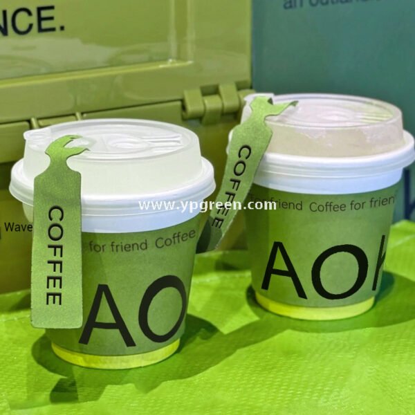 8oz / 10oz / 12oz / 16oz Green Disposable Paper Cups with Lids – Heat-Resistant Coffee Cups for Café & Restaurant