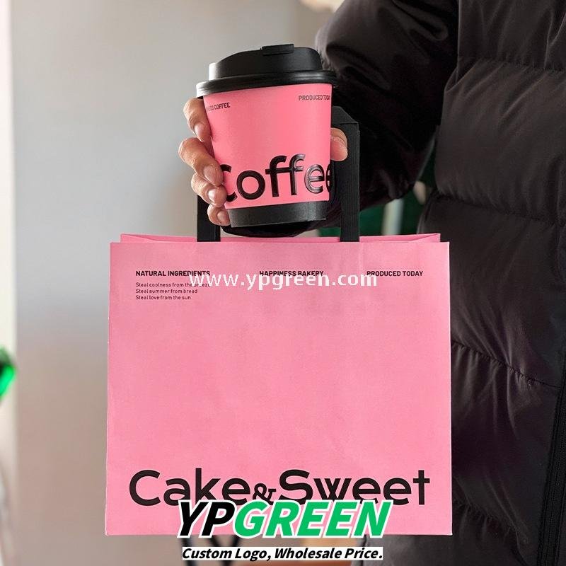 Pink Bakery Boxes for Mousse Cake & Swiss Roll – Disposable Paper Dessert Packaging with Custom Logo Option