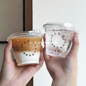 260ml Clear PET Iced Coffee Cup – 92x55x71mm Small Dirty Latte To-Go Cup Wholesaler