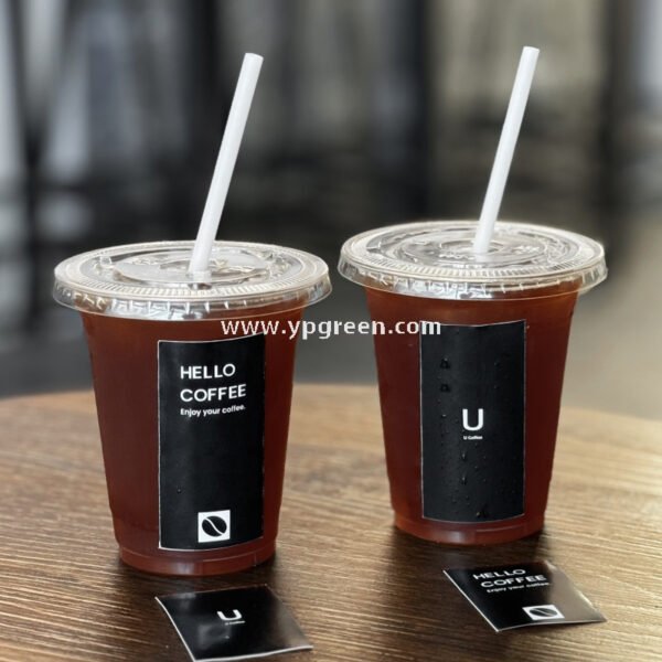 16oz Custom Logo Plastic Coffee Cup – 500ml PET Milk Tea To-Go Cup 9.8x6.5x12.1 cm