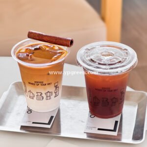 400ml Disposable PET Coffee Cup – 14oz Custom Coffee Machine Design 9.8x6.0x10.7cm