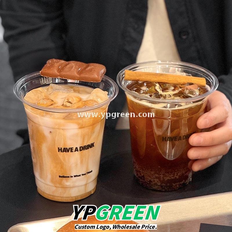 14oz Cute Cat Plastic Iced Coffee Cup with Lid 9.8x6.0x10.7cm – 400ml Latte Cup Factory