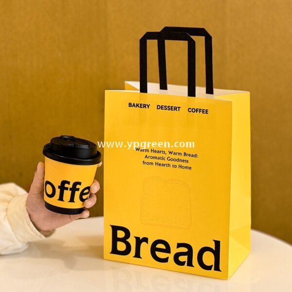 Yellow Double Wall Coffee Cups 260ml / 280ml / 330ml / 400ml / 500ml / 600ml Hollow Kraft Paper Cups Made from Virgin Pulp