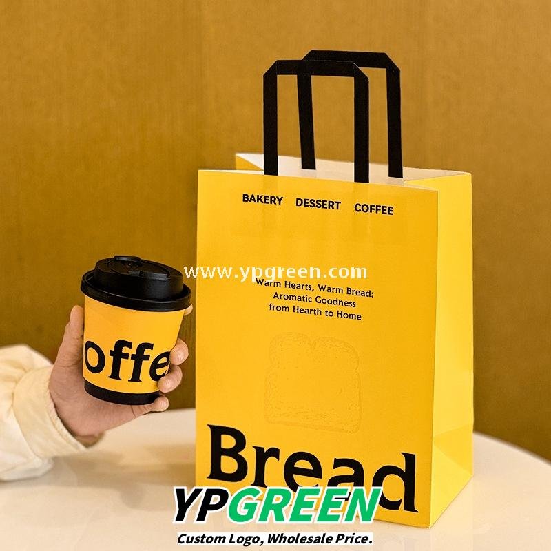 Yellow Double Wall Coffee Cups 260ml / 280ml / 330ml / 400ml / 500ml / 600ml Hollow Kraft Paper Cups Made from Virgin Pulp