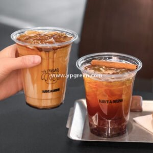 14oz Cute Cat Plastic Iced Coffee Cup with Lid 9.8x6.0x10.7cm – 400ml Latte Cup Factory