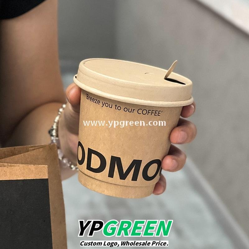 300ml / 400ml / 500ml Disposable Kraft Coffee Cups – Thickened Leak-Proof Paper Cups for Takeaway & Wholesale