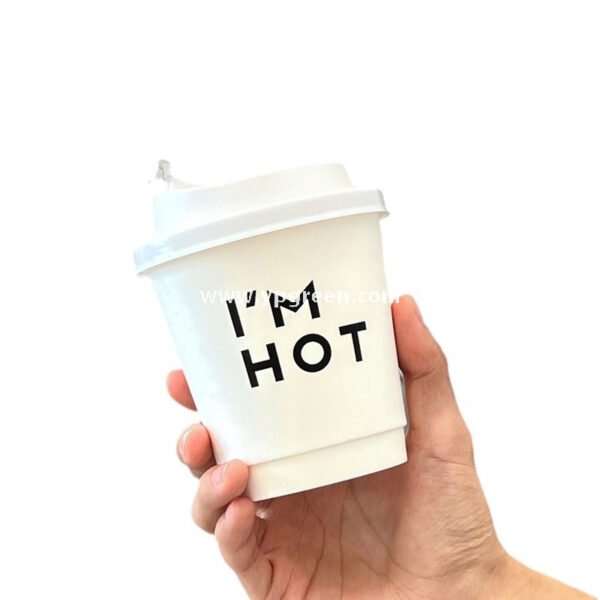 8oz / 10oz / 12oz / 16oz / 20oz White Paper Coffee Cups with Lids – Double Wall Disposable Hot Drink Cups for Takeaway & Custom Branding