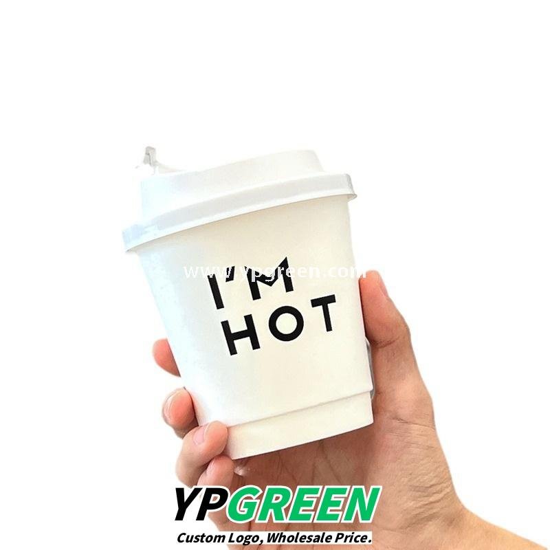 8oz / 10oz / 12oz / 16oz / 20oz White Paper Coffee Cups with Lids – Double Wall Disposable Hot Drink Cups for Takeaway & Custom Branding
