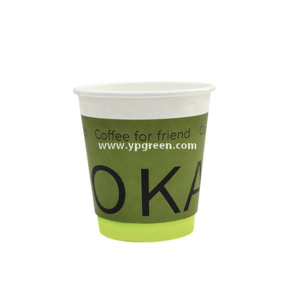 8oz / 10oz / 12oz / 16oz Green Disposable Paper Cups with Lids – Heat-Resistant Coffee Cups for Café & Restaurant
